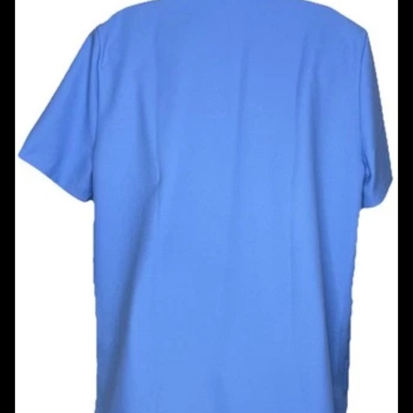 Vintage Women’s Blue Blazer L Short Sleeves 2 Buttons 2 Large Deep Front Pockets - Picture 6 of 8